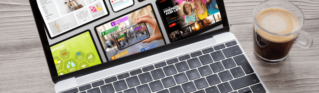 Offener Laptop mit verschiedenen Webseiten auf dem Bildschirm als Symbol dafür, dass die eigene Webseite ein persönlicher, unabhängiger Ort ist.